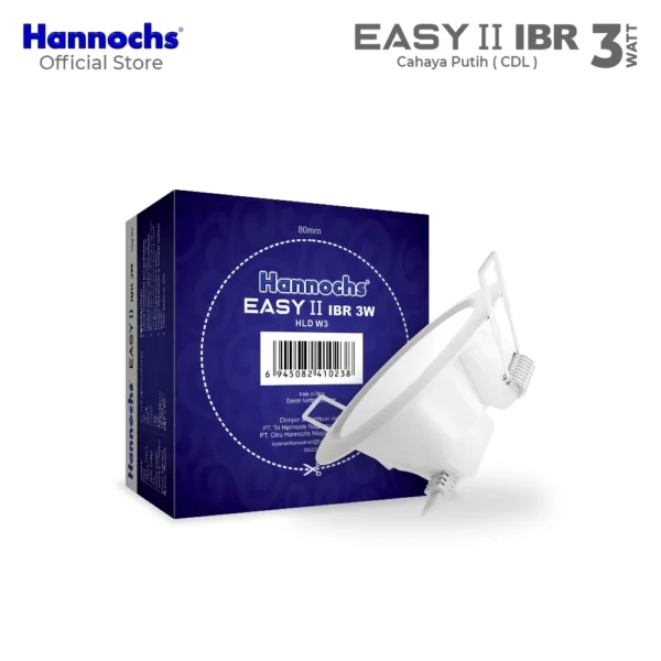 hannochs lampu downlight led easy ii 3w ibr cahaya putih inbow